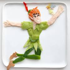Get inspired by our community of talented artists. Here S Peter Pan And Tinkerbell Made Using Chayote Green And Yellow Bell Peppers Sweet Potato Grapefruit Rind Hab Fun Kids Food Breakfast Plate Kids Dishes