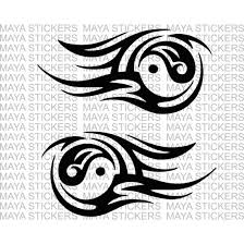 You also won't have any problem applying these decals as they come with clear application tape and application instructions. Ying Yang Tribal Pattern Sticker For Cars Bikes Helmets