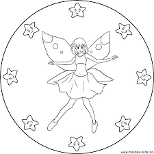 Mandala Fee Mit Sternen Ausmalbild Fur Kinder Ausmalbilder Ausmalen Ausmalbilder Mandala