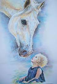Giuni ha richiesto un tatuaggio. Ritratto Personalizzato Bambina Con Cavallo Dipinto Cavalli Dipinti Disegno Arte Disegno Per Bambini
