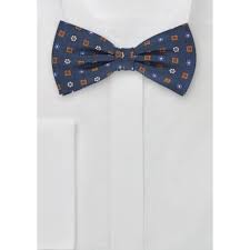 Dark blue and orange palettes with color ideas for decoration your house, wedding, hair or even nails. Navy Blue Bow Tie With Orange Flowers Bows N Ties Com