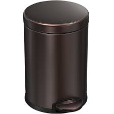 Don't like touching the trash can? Simplehuman Cw2040 1 2 Gallon 4 5 Liter Dark Bronze Stainless Steel Round Step On Trash Can