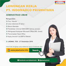 Maybe you would like to learn more about one of these? Lowongan Kerja Pt Indomarco Prismatama Bulan Desember 2019 Lowongan Kerja Terbaru Tahun 2021 Informasi Rekrutmen Cpns Pppk 2021