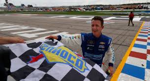 A barefoot denny hamlin celebrates as he wins a virtual homestead race as his family watches. Aj Allmendinger Earns First Career Nascar Oval Victory Jayski S Nascar Silly Season Site