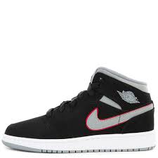 Jordan 1 Mid White Black Gym Red Gs Jordan Gs Air Jordan 1 Mid Black Particle Grey White Gym Red