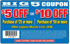 5 Off 25 More At Big 5 Sporting Goods Childrens Place Coupons Printable Coupons Free Printable Coupons