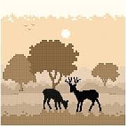 Color image of the finished design dmc floss code 3 pdf patterns with symbols on color and black and white for easy reading stitches: Deer Silhouette Cross Stitch Pattern By Thomas Beutel Crosstitch Com