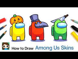 How To Draw Among Us Game Skins Halloween Youtube Cute Drawings Draw Drawings