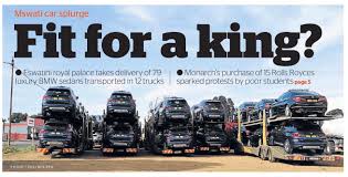 Image result for king mswati iii, swaziland official car. Bmw And Rolls Royce Should Be Fined For Participating In This Swazis Are Some Of The Poorest People On Earth Aboringdystopia