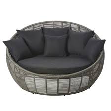 Rundes 3 Sitzer Gartensofa Aus Grauem Kunstharzgeflecht Tamarin Maisons Du Monde In 2020 Gartensofa Outdoor Sofa Gartenmobel