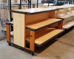 Rolling Display Table Reeves Store Fixtures Store Fixtures Wood And Metal Table Metal Table