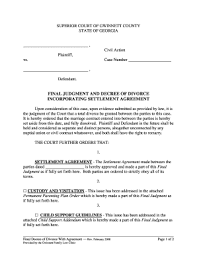 Even though georgia has unique divorce forms and filing requirements, our online system provides the exact forms necessary along with instructions on how to file. Final Divorce Decree Georgia Fill Out And Sign Printable Pdf Template Signnow