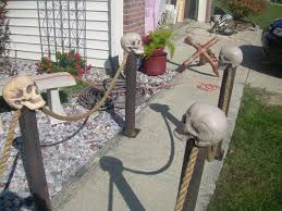 Skulls Posts To Line The Sidewalk Pirate Halloween Decorations Pirate Halloween Pirate Halloween Party