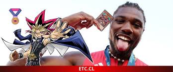 ¿Carta trampa? Noah Nyles, el deportista que lleva cartas de de Yu-Gi-Oh! a  sus competencias