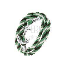 String Bracelet Green Black And White Colour Shiny Boat Anchor Jewelry Eshop