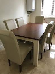 Complete your dining set with the lovely safavieh lester dining chairs. Walnutcream Dining Table And 6 Cream Leather Chairs For Sale In Mullingar Westmeath From Eskerdara97