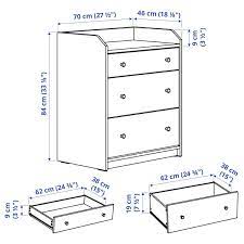 Our kitchen wall cabinets and upper cabinets come in the standard depth for kitchen cabinets is about 24 inches. Hauga 3 Drawer Chest White 271 2x331 8 Ikea
