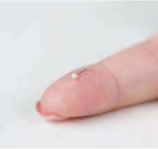 Sterling Silver Super Teeny Tiny Pearl Nose Stud With Tiny Ball End Bone Nose Bone Stud Ends In A Small Round B Nose Jewelry Nose Stud Nose Piercing Stud