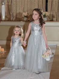 Floor Length Silver Flower Girl Dresses For Wedding From Dressydances Wedding Dresses For Girls Flower Girl Dresses Kids Designer Dresses