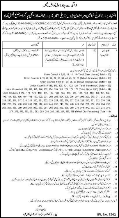 Health Department Faisalabad Jobs 2026
