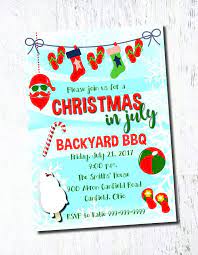 Courrier du livre nombre de pages: Christmas In July Party Invitation Back Yard Bbq Santa Flip Etsy Christmas In July Decorations Christmas In July July Party