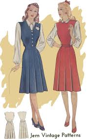 Most free patterns i've used end up having weird puckering in the armpit or other odd fit issues. 1940s Pinafore Dress Vintage Sewing Pattern 1940s 40s Pdf Digital Download Dress Vintage Layering Button Up Smart Dress In 2021 Dress Patterns Free Pinafore Dress Pattern Dress Sewing Patterns
