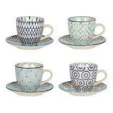 coffret 4 tasses a cafe avec soucoupe adelie table passion table passion coffret 4 tasses a cafe avec soucoupe adelie motifs ge tasse cafe tasse tasses bleues