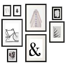 Knoppang إطار مع صورة طقم من 8 أشياء بالأسود والأبيض Ikea
