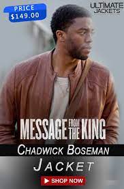 Message From The King Chadwick Boseman Jacket 35 Off Chadwick Boseman Chadwick Brown Leather Jacket