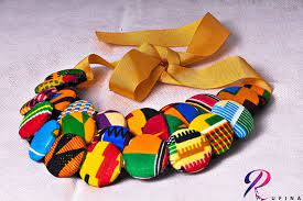 Ankara Covered Button Necklace Button Necklace Covered Buttons Fabric Necklace