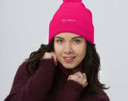 Personalized Pom-pom Beanie, Name Personalized Hat, Cozy Hat