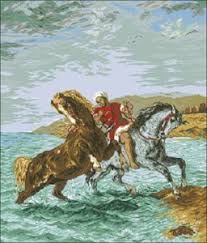 Free knitting pattern for a vintage toddler's jumper/sweater with three galloping horses on the front. Cross Stitch Pattern Horses Coming Out Of The Sea Free Cross Stitch Patterns