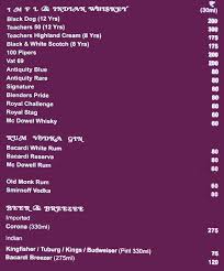 Menu Of La Shack La Shack Menu Baga North Goa Eazydiner