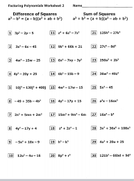 Factoring techniques worksheet * difference of two squares. Solved Factoring Polynomials Worksheet 2 Name Difference Chegg Com