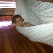 Sheet Hammock Under Table I Used 2 Sheets Tied Together Good Times Hammock Bean Bag Chair Table