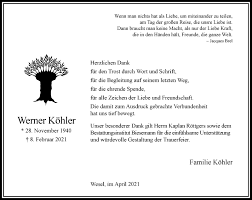 „hier ist mein brief an firma xyz. Alle Traueranzeigen Fur Werner Kohler Trauer Rp Online De