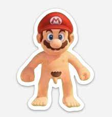 Naked Mario Sticker - Etsy