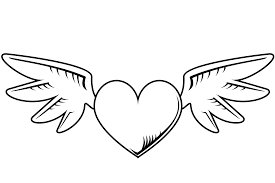 Cosa Faciles Para Calcar Buscar Con Google Dibujos De Corazones Corazon Con Alas Corazones