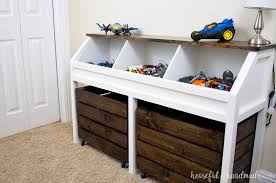 I heard about ana white for the first time last week when i was listeni… Toy Storage Console With Rolling Bins Buildsomething Com