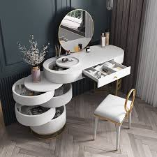 Add elegance white vanity table that suits your. White Blue Pink Makeup Vanity Dressing Table With Swivel Cabinet Mirror Stool Included Makeup Vanities Bedroom Furniture Furniture