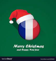 Merry Christmas And Happy New Year French Flag Of France Merry Christmas And Happy New Year Vector Image