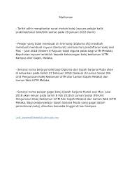 Dec 23, 2019 · gambar contoh surat rayuan asrama penuh yang baik dan benar 2019. Contoh Surat Rayuan Kolej Uitm