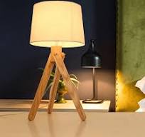 Wooden Tripod Design Floor Lamp E27 Bulb Table Lamp Bedside ...