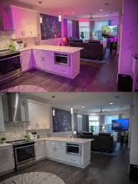 Kitchen And Living Room Setup Next Up Is The Sync Box And Cabinet Strip Lighting Hue
