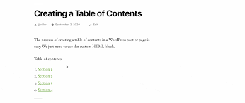 Check spelling or type a new query. How To Create A Table Of Contents In Wordpress Manually Or With A Plugin