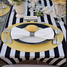 Black And White Striped Tablecloth Near Me Black And White Satin Stripe Table Runner Black White Tablecloth Wedding Tablecloths Black Decor