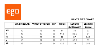 Ego Size Chart Studio By Tcs