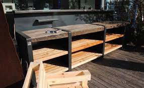 Die Outdoorkuche Gerade Variante Xl Zwei 120er Elemente Ein 80er Elemente Arbeitsplatte Alte Eiche Outdoorkitchencou Buitenkeuken Buitenkeukens Buiten Koken
