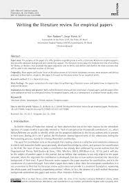 Pdf Writing The Literature Review For Empirical Papers