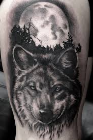 Black And White Woods Tattoo Wolf Moon Night Woods Trees Forest Moonlight Tattoooftheday Realism Blackandgrey In 2020 Tribal Wolf Tattoo Wolf Tattoos Men Wolf And Moon Tattoo